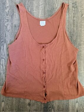 RVCA Terra Cotta Button-Front Tank